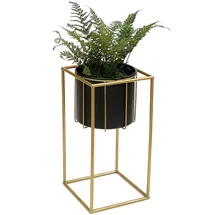 DanDiBo Ambiente Blumenhocker mit Topf 24 x 45 x 24 cm Gold Schwarz