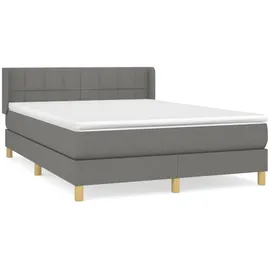 vidaXL Boxspringbett 140 x 200 cm Dunkelgrau