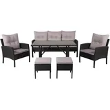 VCM Knock Dining-Loungeset 6-tlg. grau/schwarz