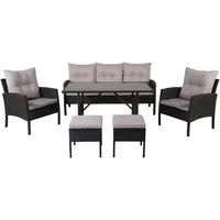 VCM Knock Dining-Loungeset 6-tlg. grau/schwarz