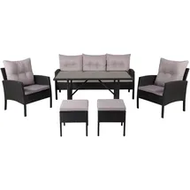 VCM Knock Dining-Loungeset 6-tlg. grau/schwarz