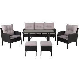 VCM Knock Dining-Loungeset 6-tlg. grau/schwarz
