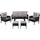 VCM Knock Dining-Loungeset 6-tlg. grau/schwarz