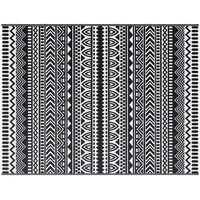 VidaXL Outdoor-Teppich ARAKIL Schwarz und Weiß Stoff, Polyester Groß