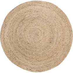 Teppich ANDAS "Mataro", beige (natur), H:4mm Ø:150cm, Jute, Teppiche, Wendeteppich, Flachgewebe, Obermaterial: 100% Jute