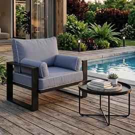 beautysofa Loungesessel VERDINO Stoff 94 x 90 x 87 cm Dunkelgrau