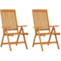 vidaXL Klappbare Gartenstühle 55,7 x 76,9 x 22,8 cm braun 2 St.