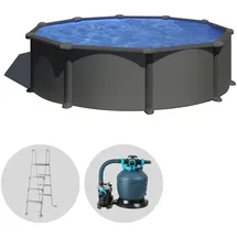 Gre Runder Stahlwandpool Ø 460 x 132 cm inkl. Sandfilteranlage