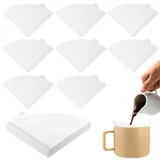 200 Stück Kaffeefilter Größe 1, V-förmiger Kaffeefilter Papier Filter, Ungebleichte Coffee Filter Paper, 01 Coffee Kegel Filterpapier für Kaffeetropfkegel Kaffeemaschinen(Weiß, 1-2 Tassen)