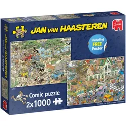 JUMBO 19001 Puzzle Jan van Haasteren - Safari & Sturm - 2x 1000 Teile