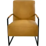 K+W Komfort & Wohnen Cocktailsessel K+W KOMFORT & WOHNEN, gelb (curcuma), B:62cm H:77cm T:83cm, Sessel, Cocktailsessel, mit bezogenen Armlehnen, Gestell in Metall schwarz Struktur