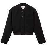 TOM TAILOR Denim Damen Boucle Blazer Jacke mit Brusttasche , deep black, XL