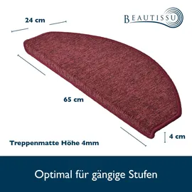 Beautissu Stufenmatte Bordeaux, Textil, 20x1x56 cm Teppiche – Böden, Bodenbeläge