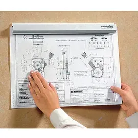 Catch-ball Noteboard Klemmleiste 40,0 cm weiß selbstklebend, Wandmontage