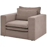 furn.design Relaxsessel Pesaro Cord 110 x 83 x 110 cm Braun mit Hocker