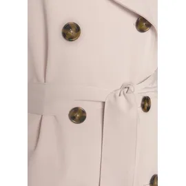 LASCANA Trenchcoat LASCANA, Damen, Gr. 44, beige, Web, Obermaterial: 79% Polyester, 17% Viskose, 4% Elasthan, figurumspielend knielang, V-Ausschnitt, gerader Abschluss, Mäntel, zum Regulieren, leichter Damenmantel ohne Futter, casual-chic