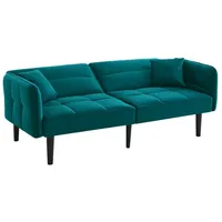 ABRIHOME Verstellbares Schlafsofa mit Schlaffunktion in Samt - Blau Grün | Gr.: onesize