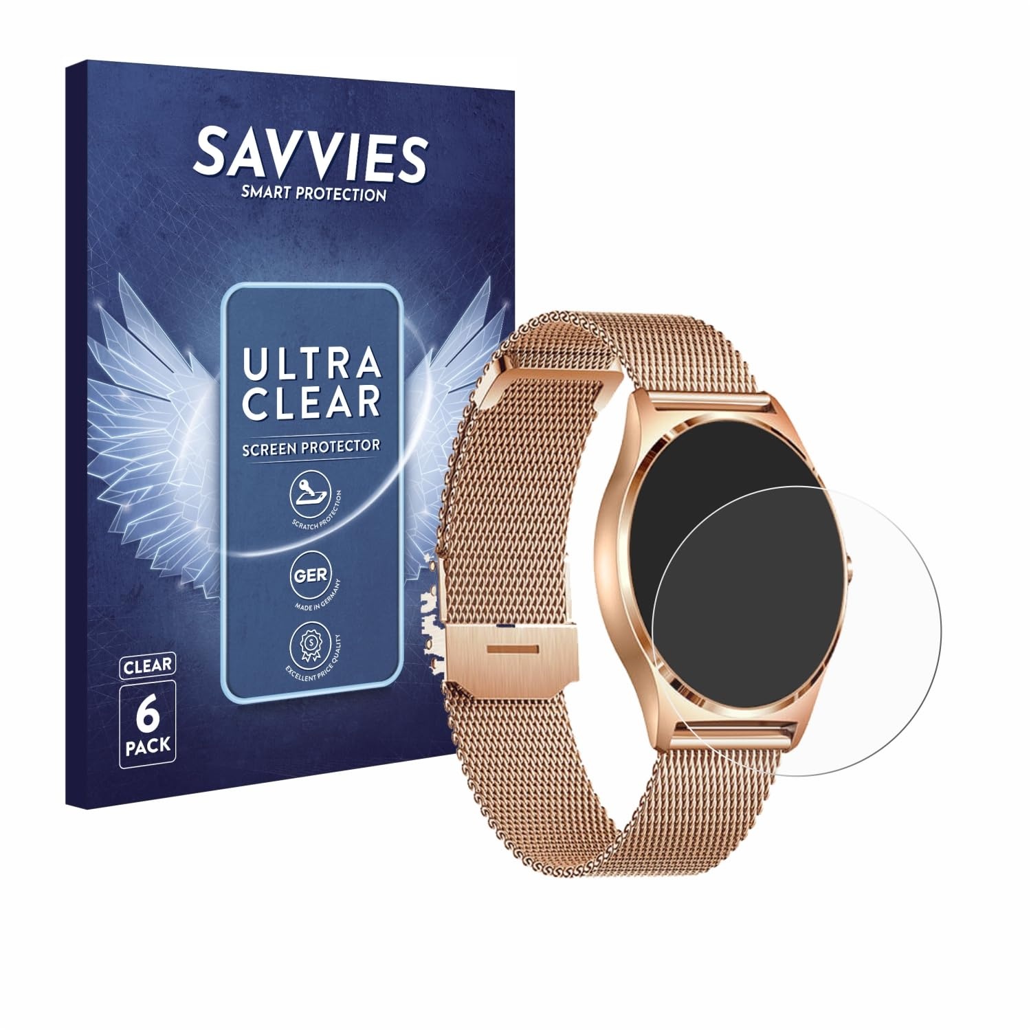 Savvies 6 Stück Schutzfolie für Xcoast X-Watch Joli XC Pro Displayschutz-Folie Ultra-Transparent