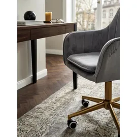 KADIMA DESIGN Schalenstuhl Sandra Samtstoff grau
