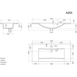 Posseik Portus 800 SlimLine Waschtisch 80 x 36 cm