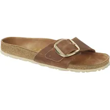 Birkenstock Madrid Big Buckle Nubukleder geölt schmal cognac 36