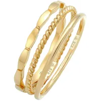 Elli Ring Damen Band Stacking Trio Basic Minimal Zeitlos Blogger in Gold | Gr.: 52