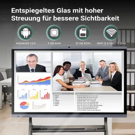 Xoro MeetingPad 65 Zoll interaktives Whiteboard Grau