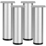 Tischbeine Esstisch, 4 Stück Tischbeine Metall Möbelfüße Verstellbar Möbelfüße Silber Aluminiumlegierung | Eloxierte Oberfläche Sofafüße Optionale Höhe: 6-40cm Bankbeine Sockelfüße Schränk 40cm/15.8"