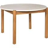 VCM Terracina Gartentisch Ø 120 x 75 cm Natur/Weiß