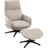 flexlux Drehsessel FLEXLUX "Marinella, OTTOs Choice, Relaxsessel, Entspannung mit Premium-Komfort", schwarz (champagne, schwarz), B:75cm H:103cm T:95cm, 100% Polyester, Sessel, Drehsessel, Liegefunktion, drehbar, Fuß schwarz