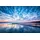 Papermoon Fototapete HOLZ-BRÜCKE-PIER STEG MEER OZEAN SEE STRAND SONNE DORF bunt 2,5 m x 1,86 m