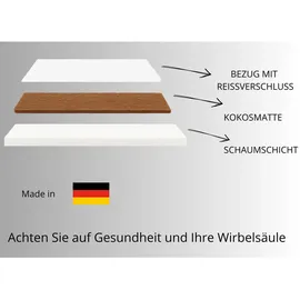 marpur Matratzentopper TOP5, Kokosauflage Größe: 140x200x5, ink. Bezug, Matratzen Topper Frabe: Weiß, hart: H4,