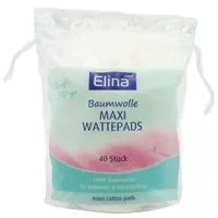 Elina-med Wattepads Maxi Sanfte Pflege, oval, extra groß, fusselfrei, aus Baumwolle, 40 Pads