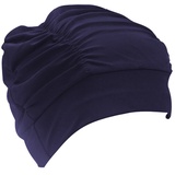 TCNGKIJIUK Badekappe Damen Groß Schwimmkappe Anti Rutsch Schwimmhaube Ohrenschutz Bademütze Retro Swim Cap Sommer Schnelltrocknend Badehuabe Elastisch Schwimmmütze Kurze Lange Haare Mädchen Dunkelblau