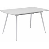 Trisens Esstisch Sabina ausziehbar 140-180 x 80 cm 6-10 Personen Küchentisch mit Metallgestell für Küche, Esszimmer Holz Optik, Farbe:Weiß