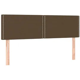 vidaXL Boxspringbett mit Matratze & LED Dunkelbraun 140x200 cm Stoff