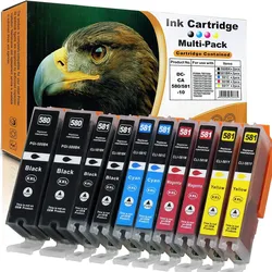 10 Patronen Set D&C Tinte für Canon Pixma TS9150 TS9155 Druckerpatronen 100% kompatibel