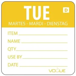 HYGIPLAS Vogue Auflösbare Etiketten Dienstag Orange (250 Stück)
