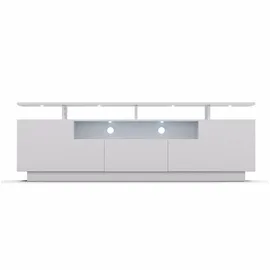 Blumfeldt Klarstein TV Board Weiss, Wohnzimmer Möbel für tv, 150 cm Fernsehschrank mit Color-LEDs, Großes TV-Lowboard, Niedrige TV-Schränke mit Stauraum,