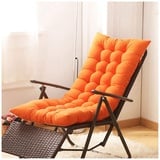 DAIHAN Liegenauflage, Gartenliege Auflage, Deckchair Auflage, Dick Garten Liege Stuhl Polster, Anti-Rutsch Kissen Für Gartenliegen Sonnenliege Liegestuhl,Orange,155x48x8cm