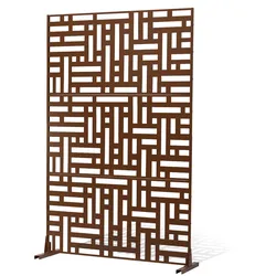 VEVOR Paravent Raumteiler Sichtschutz Trennwand Metall 91x50,8x191cm Braun