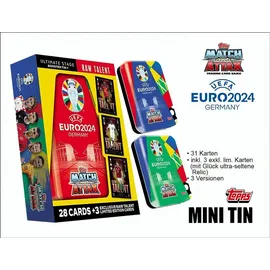 Topps Topps/Merlin UEFA Fußball-Europameisterschaft 2024 Trading Cards Booster Tin Sortiment (12)