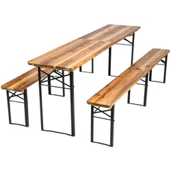 TECTAKE Bierzeltgarnitur Ralf 3-tlg. klappbarbraun