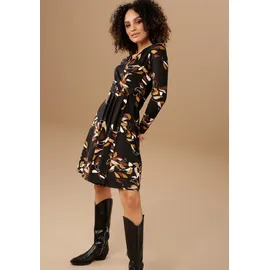 Aniston SELECTED Jerseykleid Shirtkleid Schwarz/Braun 46