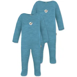 Normani Outdoor Sports 2x Baby Merino Strampler Levin Blau | Gr.: 62