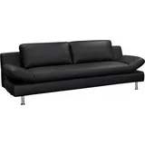 PLACES OF STYLE Couch Naturleder 3-Sitzer Schwarz