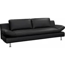 PLACES OF STYLE Couch Naturleder 3-Sitzer Schwarz