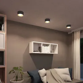 SSC-LUXon OLINO Aufputzleuchte schwarz LED mit wechselbarer Front gold oder silber - Spot Aufputz flach neutralweiß LED GX53 230V