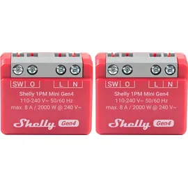 Shelly Relais 1PM Mini Gen4 8 A WLAN Bluetooth rot 2 St.