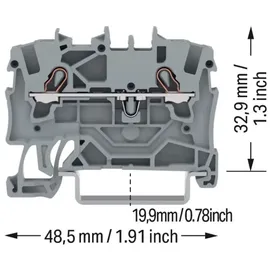 WAGO GmbH& Co. KG Durchgangsklemme 1,5qmm,grau,2-Leiter 2001-1201